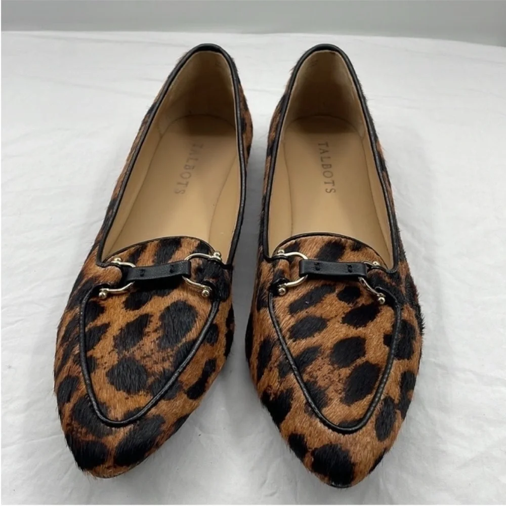 NEW! Talbots Francesca Driving Moccasins - Leopard Print Calf Hair. 7AA. - Picture 5 of 14